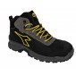 NOIR/JAUNE - Chaussure haute de sécurité S3 professionnelle de travail noire en cuir ISO EN 20345 S3 mixte manutention chantier 