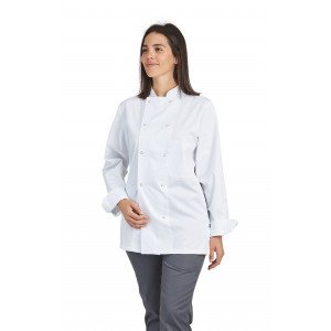 BLANC - Veste de cuisine manches longues professionnelle de travail à manches longues mixte serveur restauration cuisine restaur