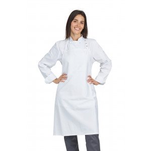 BLANC - Tablier de cuisine professionnel blanc 100% coton serveur restauration hôtel cuisine