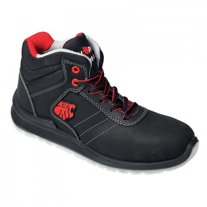 Chaussure haute de sécurité S3 professionnelle de travail noire en cuir ISO  EN 20345 S3 homme artisan transport chantier, CH584