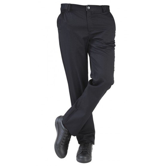 NOIR - Pantalon professionnel de travail homme cuisine médical serveur infirmier